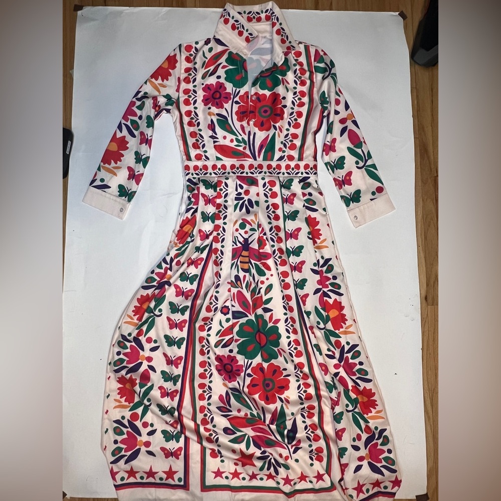 Floral Long Sleeve Maxi Dress